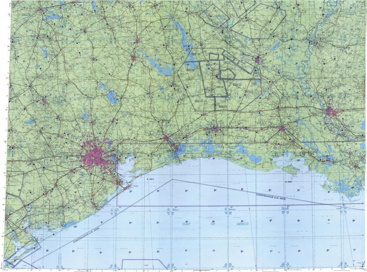 топографическая карта Хьюстон