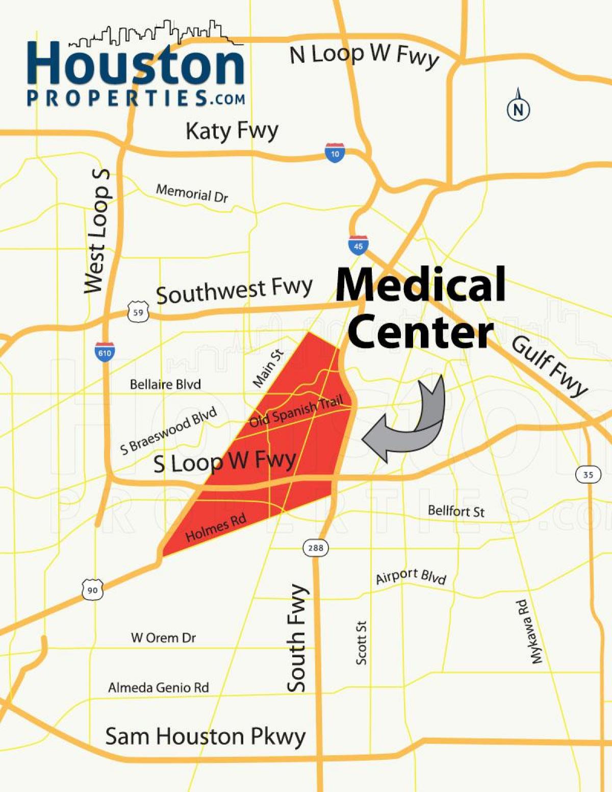 карта Хьюстонский медицинский центр