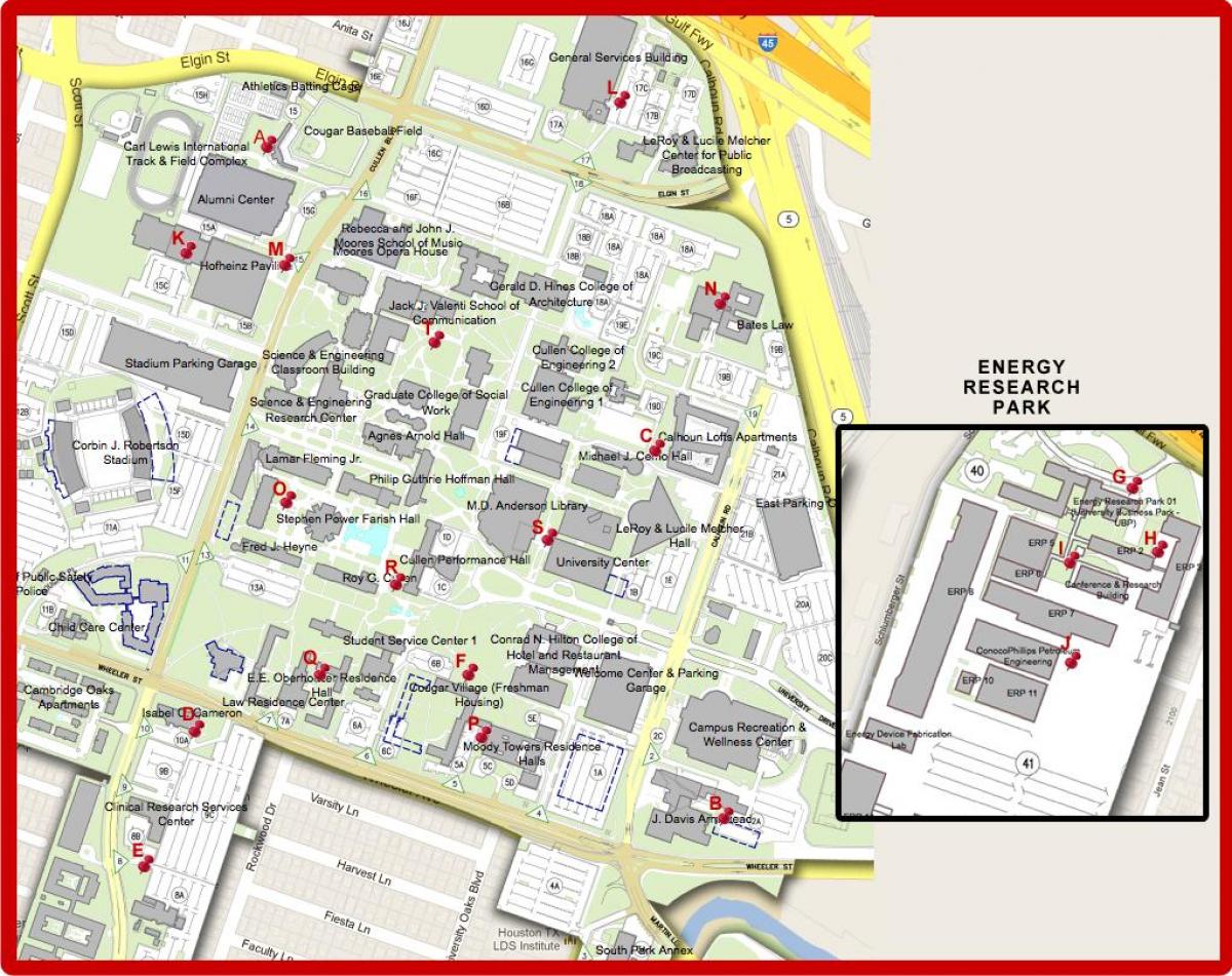 карта университета Хьюстона