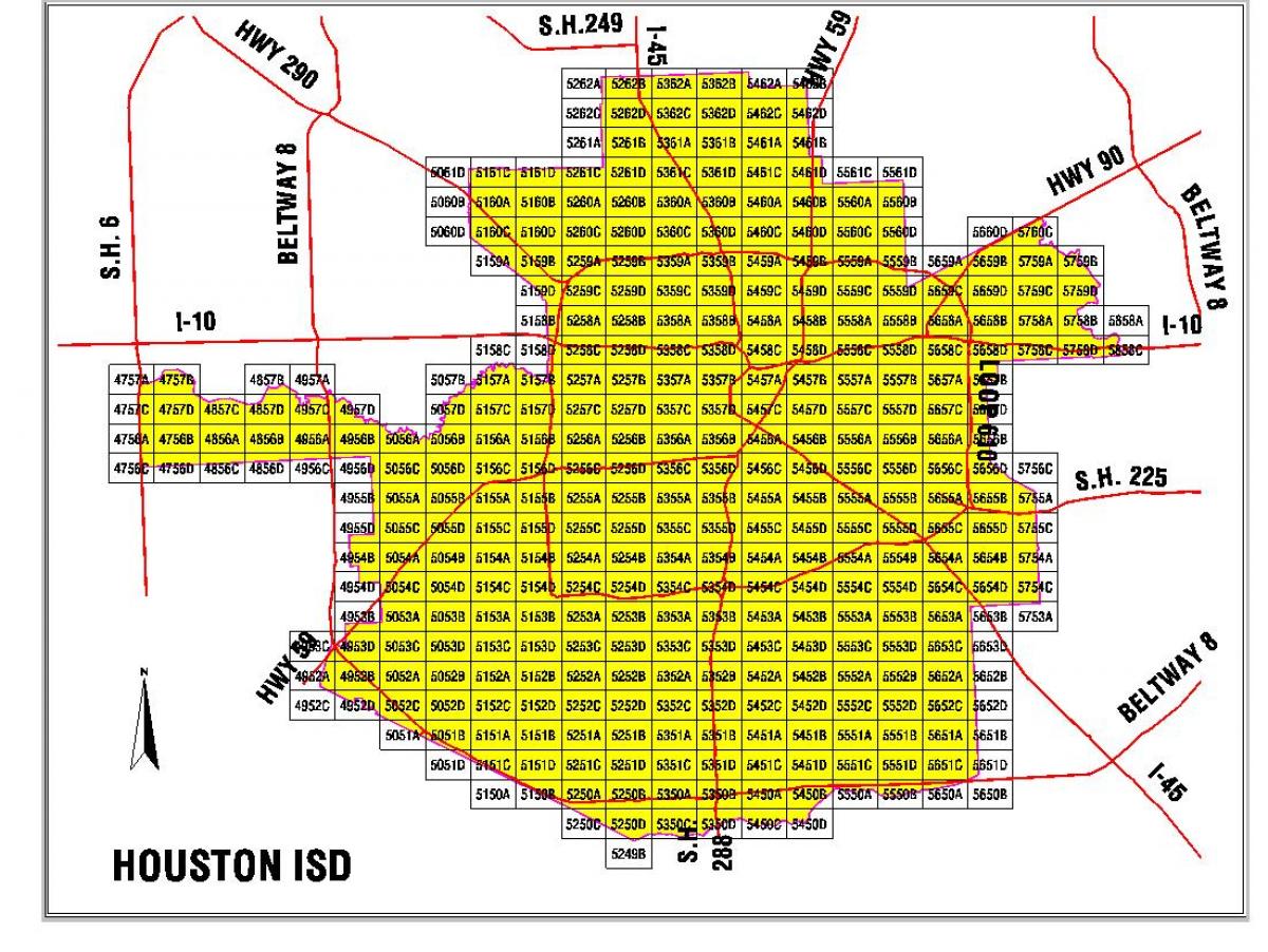 Хьюстон площадь школьный округ на карте