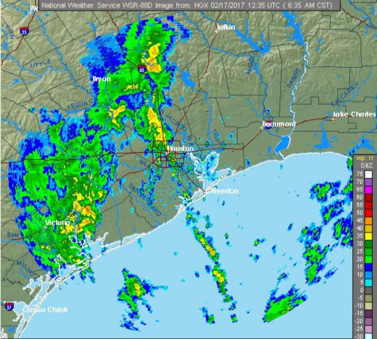 дождя карте Хьюстона