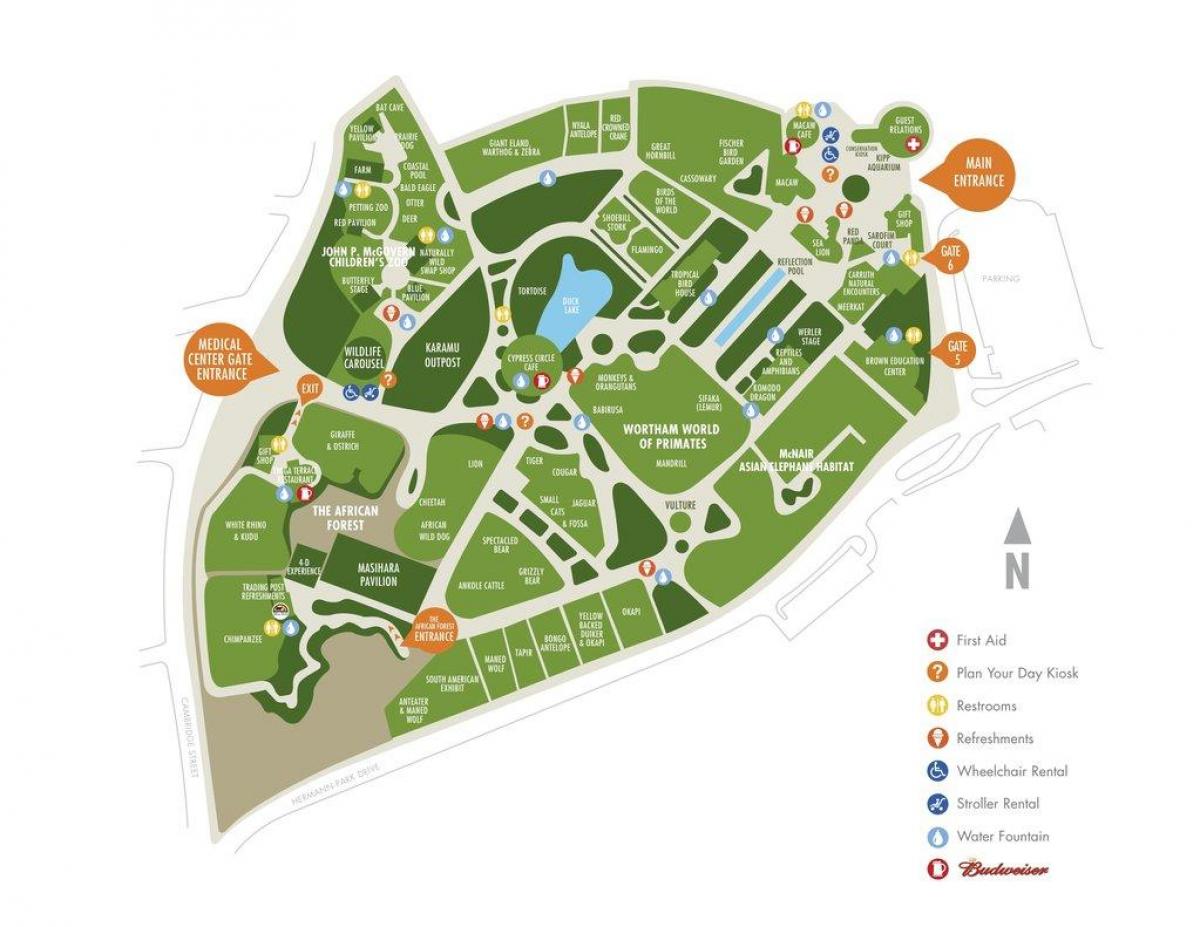 карта зоопарка Хьюстона